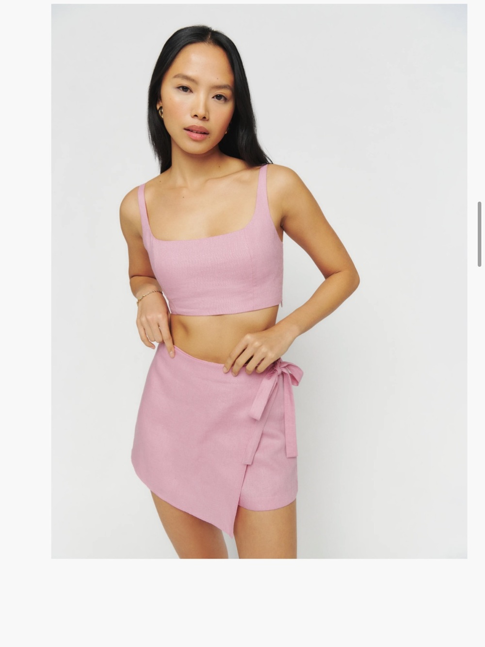 Reformation Pink Wrap Skort